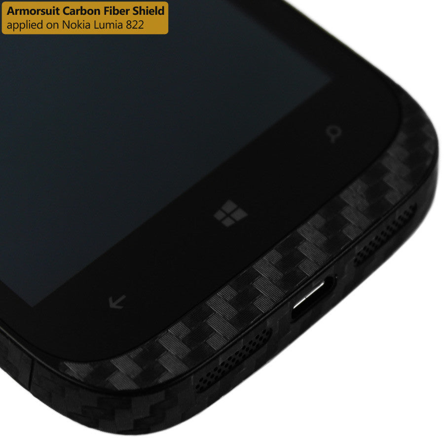 Nokia Lumia 822 Screen Protector + Black Carbon Fiber Film Protector