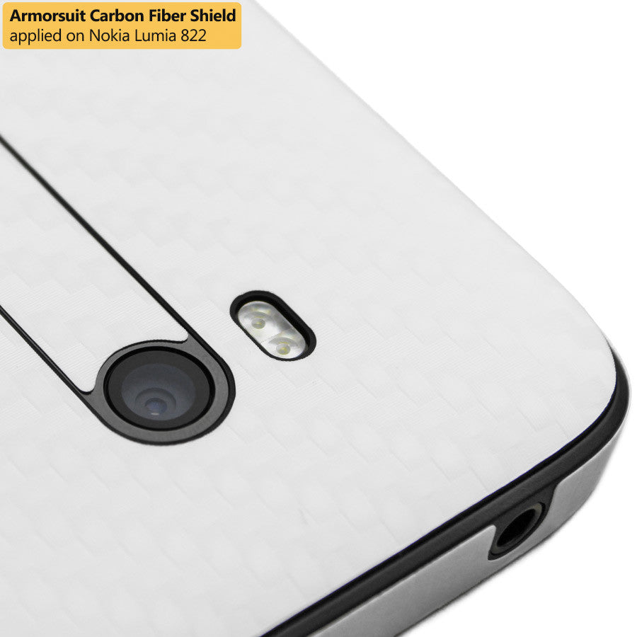 Nokia Lumia 822 Screen Protector + White Carbon Fiber Film Protector