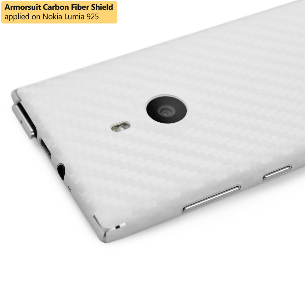 Nokia Lumia 925 Screen Protector + White Carbon Fiber Film Protector