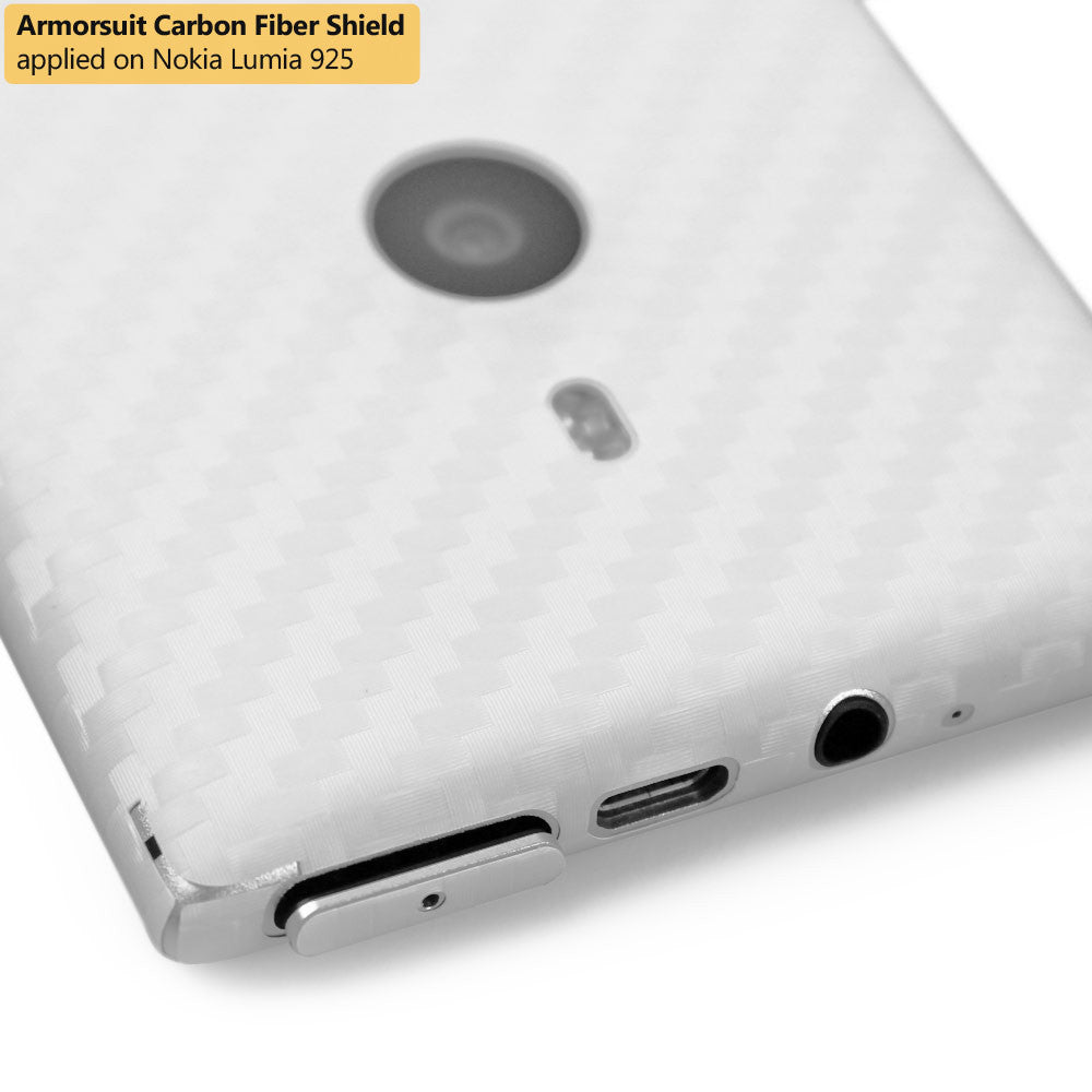 Nokia Lumia 925 Screen Protector + White Carbon Fiber Film Protector