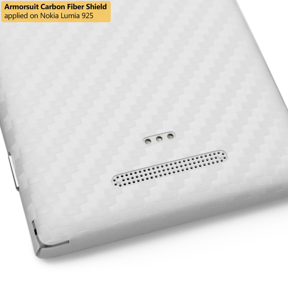 Nokia Lumia 925 Screen Protector + White Carbon Fiber Film Protector