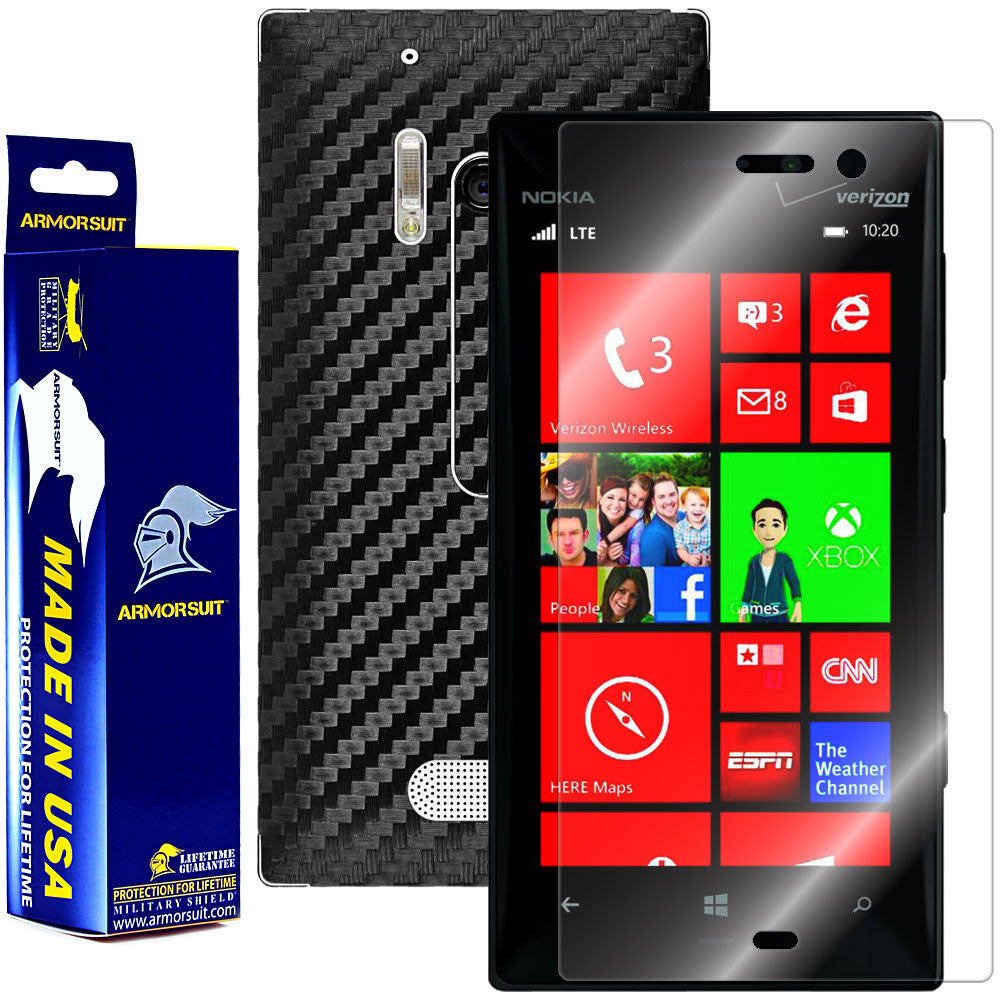 Nokia Lumia 928 Screen Protector + Black Carbon Fiber Film Protector