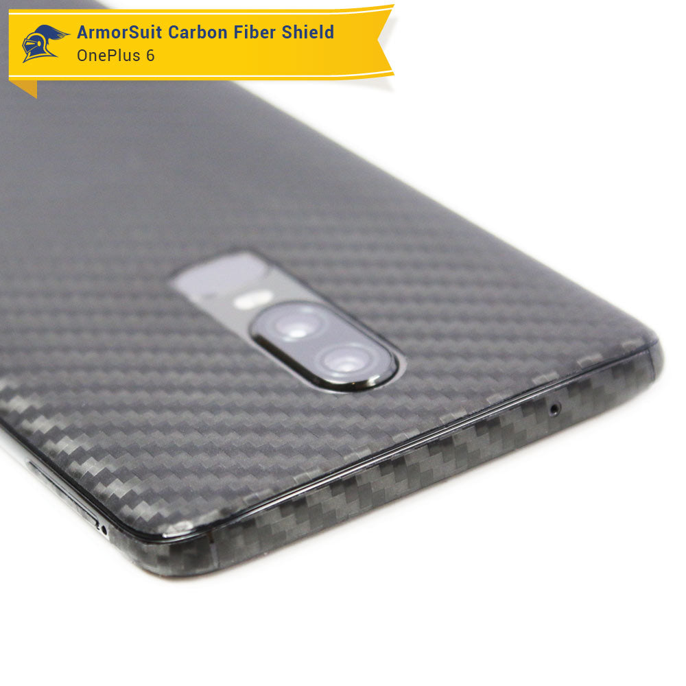 OnePlus 6 Screen Protector + Black Carbon Fiber Skin