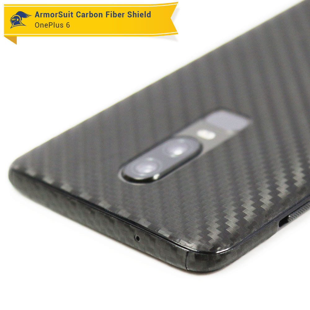 OnePlus 6 Screen Protector + Black Carbon Fiber Skin