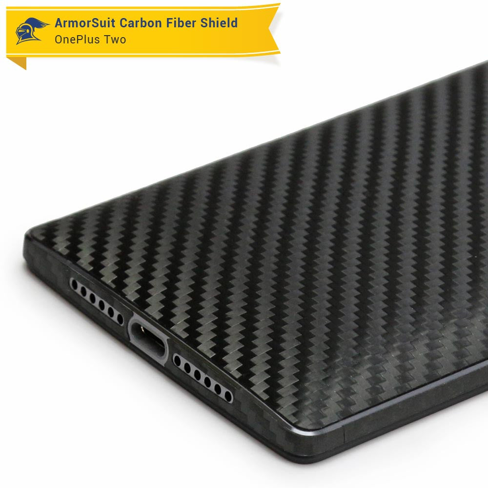 OnePlus 2 Screen Protector + Black Carbon Fiber Skin