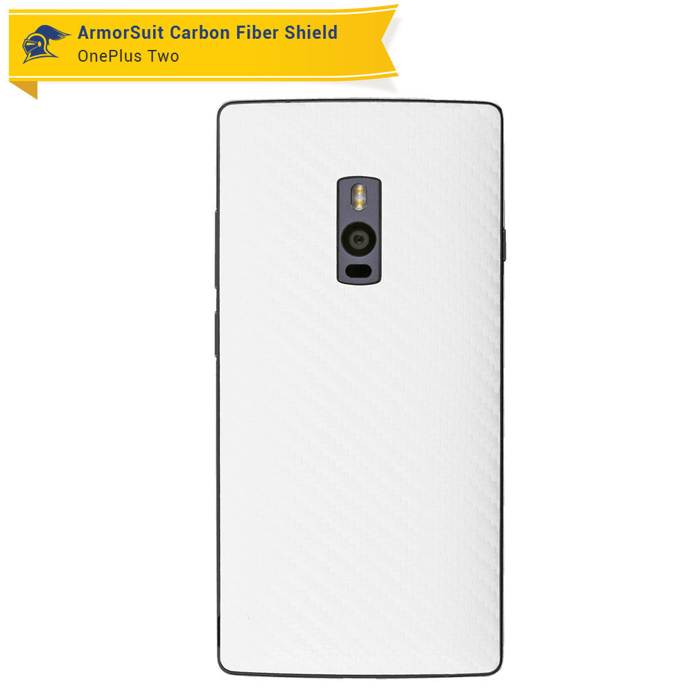 OnePlus 2 Screen Protector + White Carbon Fiber Skin