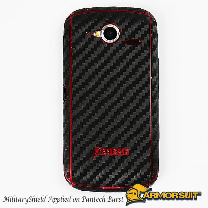 Pantech Burst Screen Protector + Black Carbon Fiber Skin Protector