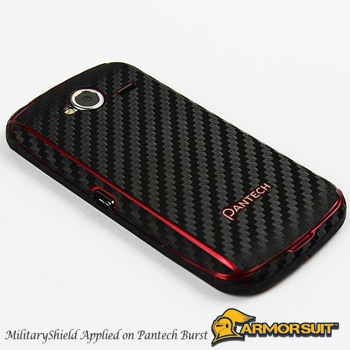 Pantech Burst Screen Protector + Black Carbon Fiber Skin Protector