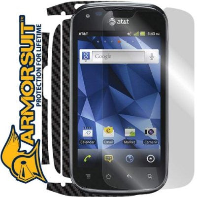 Pantech Burst Screen Protector + Black Carbon Fiber Skin Protector