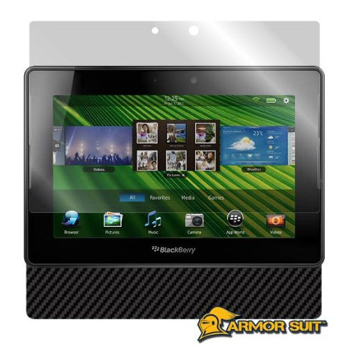 Blackberry Playbook Screen Protector & Black Carbon Fiber Skin Protector