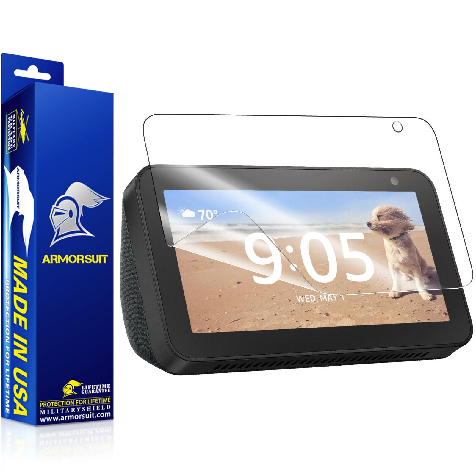 ArmorSuit MilitaryShield Anti-Glare Screen Protector for Amazon Echo Show 5 (1st & 2nd Gen) - Max Coverage Anti-Bubble Clear Film