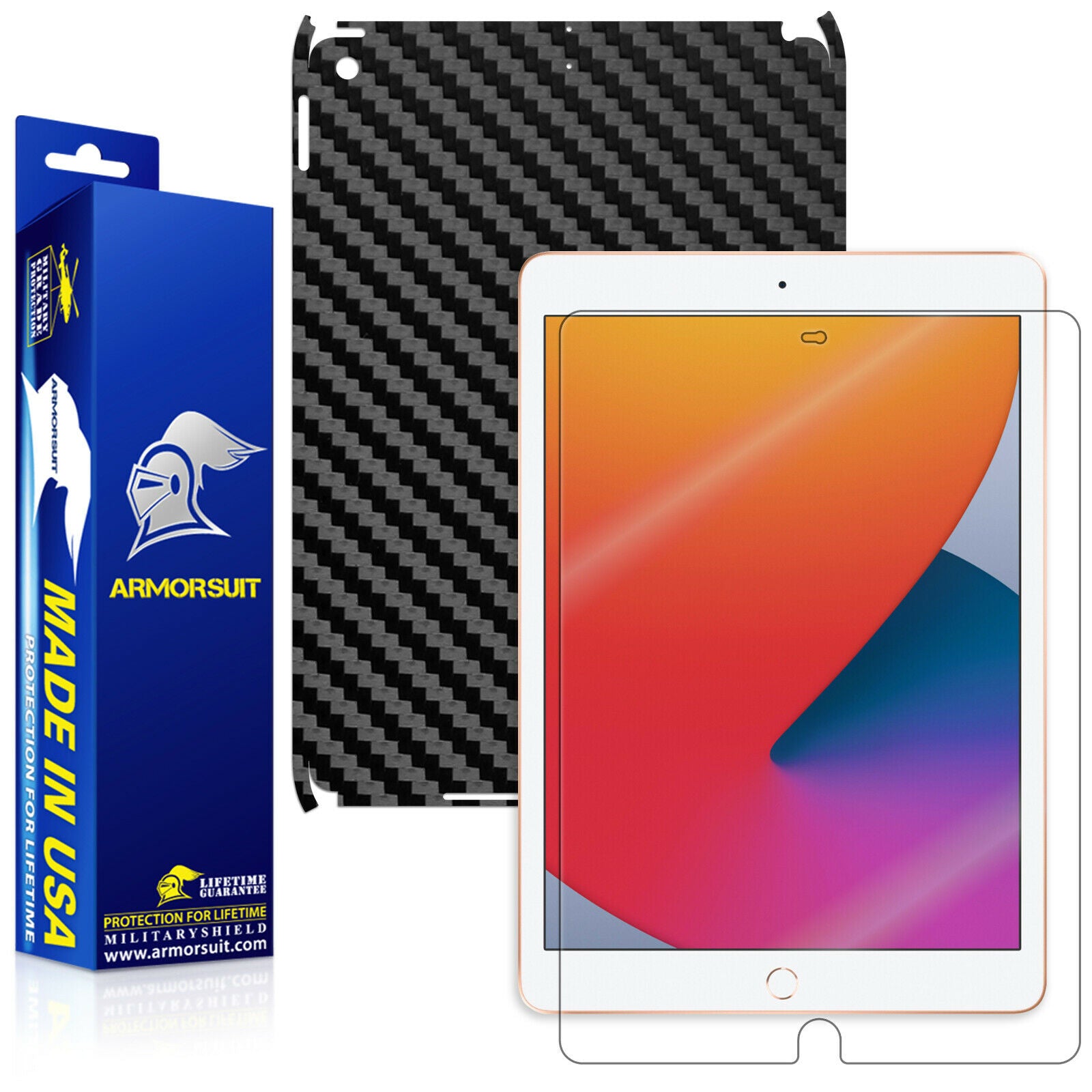 Apple iPad 10.2" (2019-2021)Screen Protector + Carbon Fiber Skin