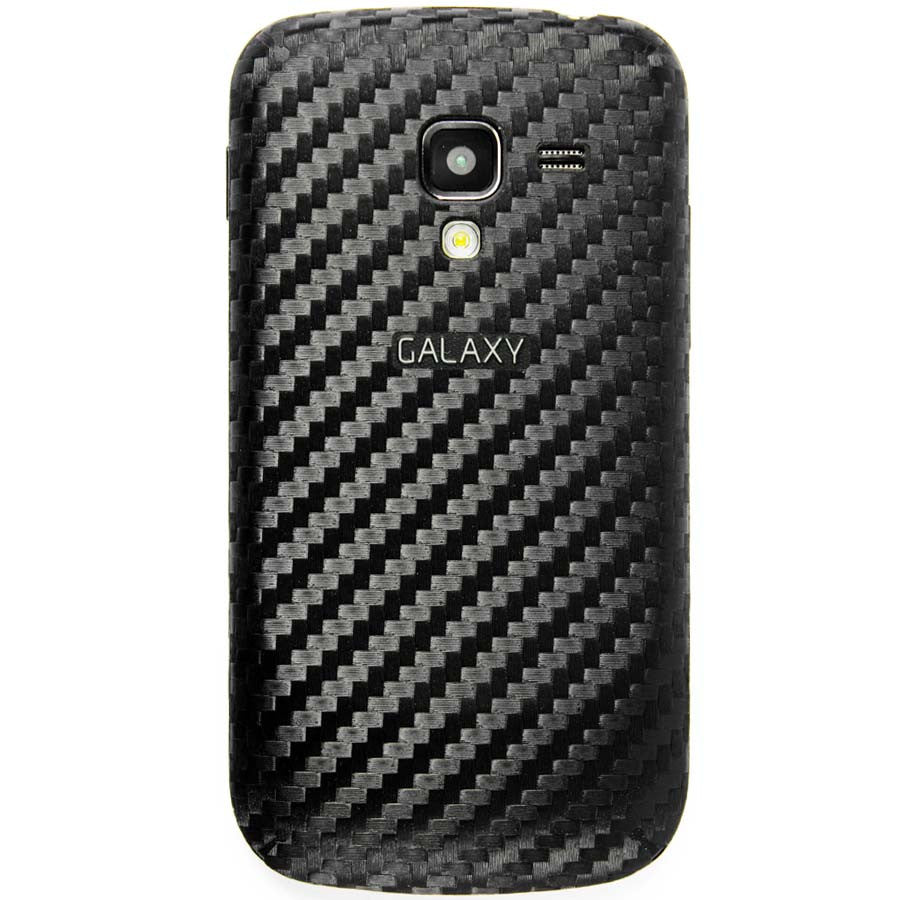 Samsung Galaxy Exhilarate Screen Protector + Black Carbon Fiber Skin Protector