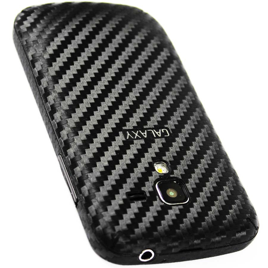 Samsung Galaxy Exhilarate Screen Protector + Black Carbon Fiber Skin Protector