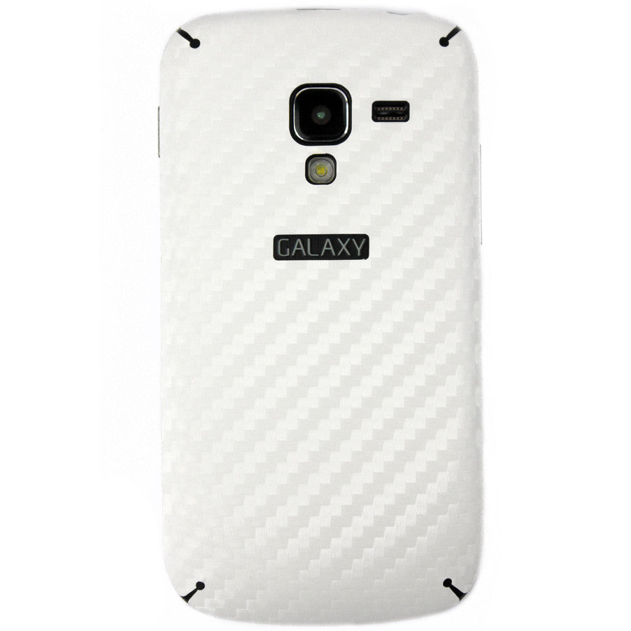 Samsung Galaxy Exhilarate Screen Protector + White Carbon Fiber Skin Protector
