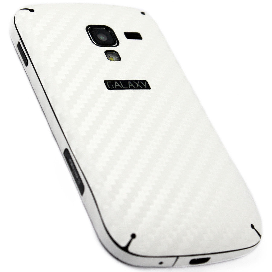 Samsung Galaxy Exhilarate Screen Protector + White Carbon Fiber Skin Protector