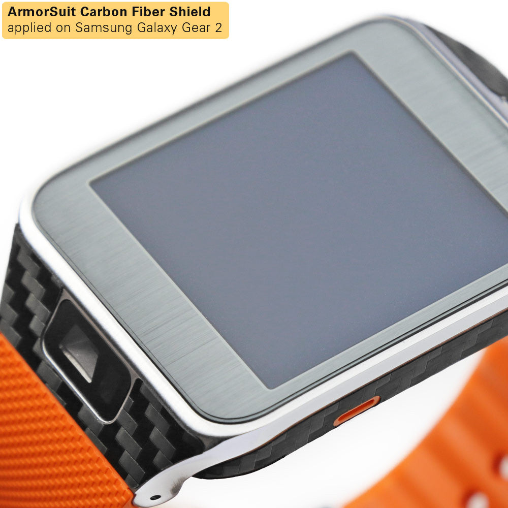 Samsung Galaxy Gear 2 Screen Protector + Black Carbon Fiber Film Protector