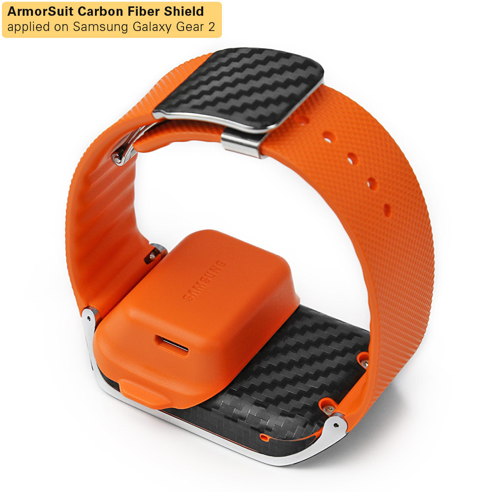 Samsung Galaxy Gear 2 Screen Protector + Black Carbon Fiber Film Protector