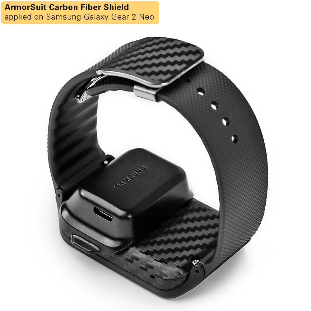 Samsung Galaxy Gear 2 Neo Screen Protector + Black Carbon Fiber Film Protector