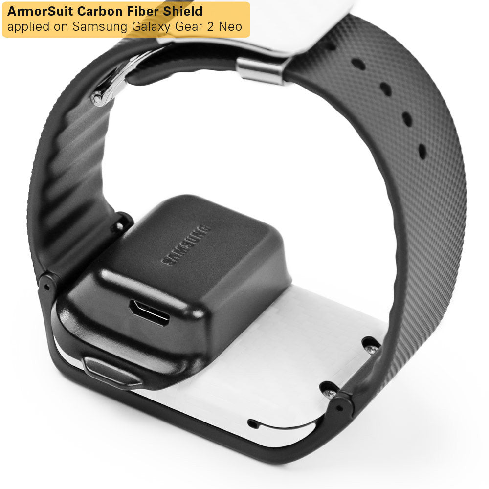 Samsung Galaxy Gear 2 Neo Screen Protector + White Carbon Fiber Film Protector
