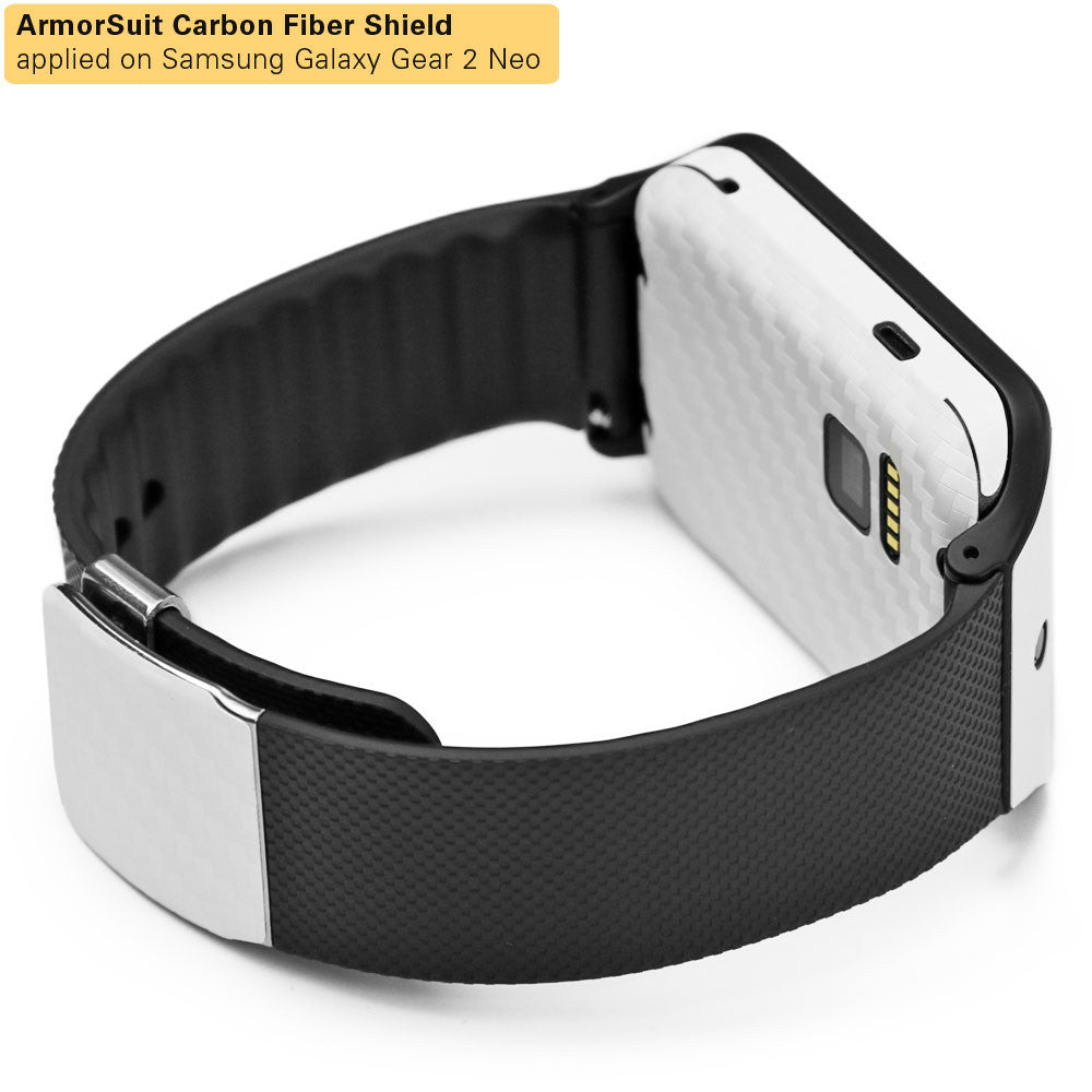 Samsung Galaxy Gear 2 Neo Screen Protector + White Carbon Fiber Film Protector
