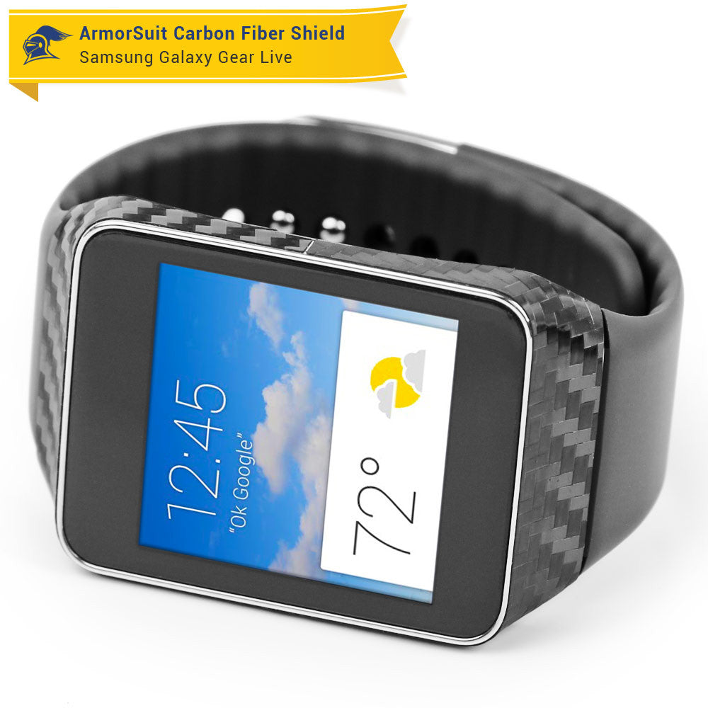 Samsung Galaxy Gear Live Screen Protector + Black Carbon Fiber Film Protector
