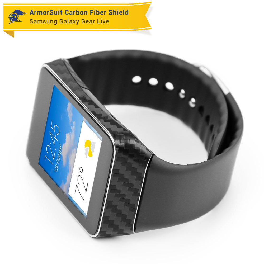 Samsung Galaxy Gear Live Screen Protector + Black Carbon Fiber Film Protector