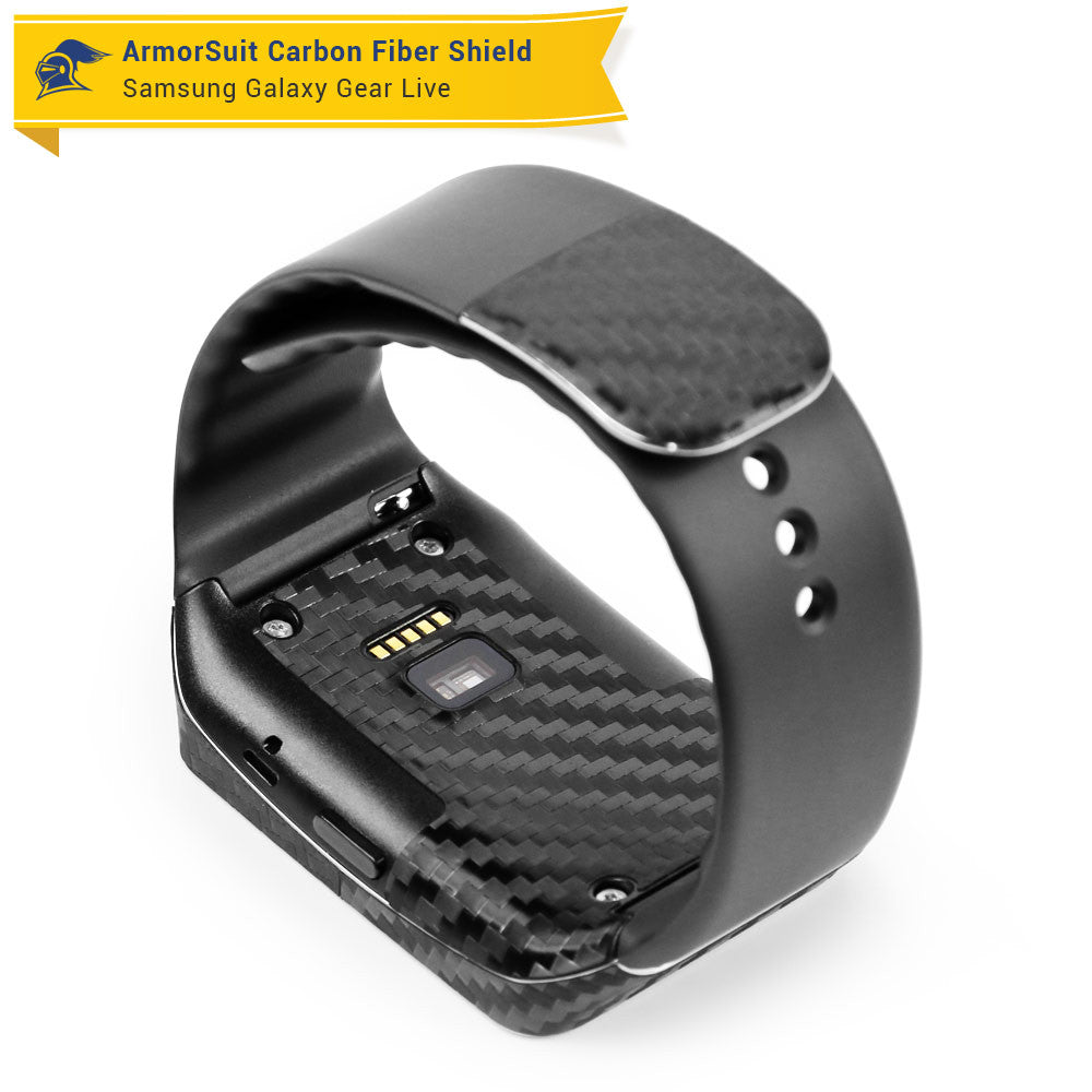 Samsung Galaxy Gear Live Screen Protector + Black Carbon Fiber Film Protector