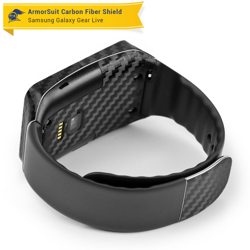 Samsung Galaxy Gear Live Screen Protector + Black Carbon Fiber Film Protector