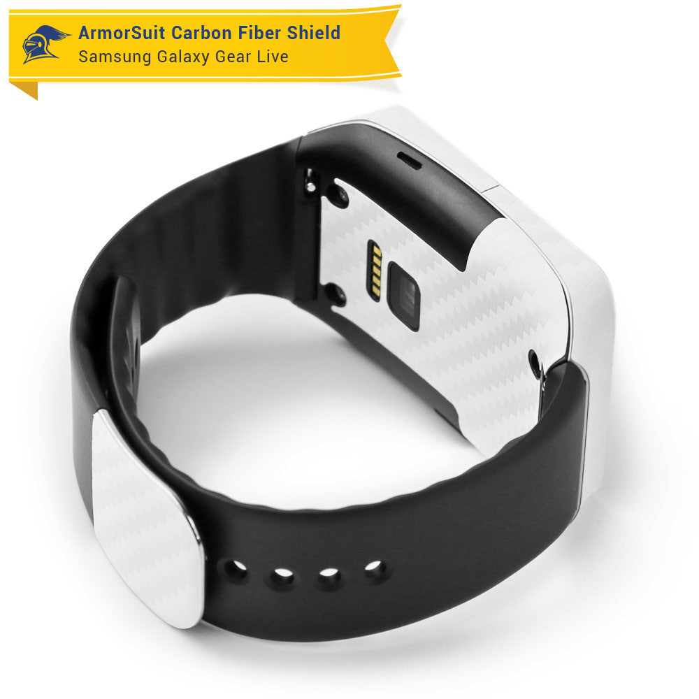 Samsung Galaxy Gear Live Screen Protector + White Carbon Fiber Film Protector