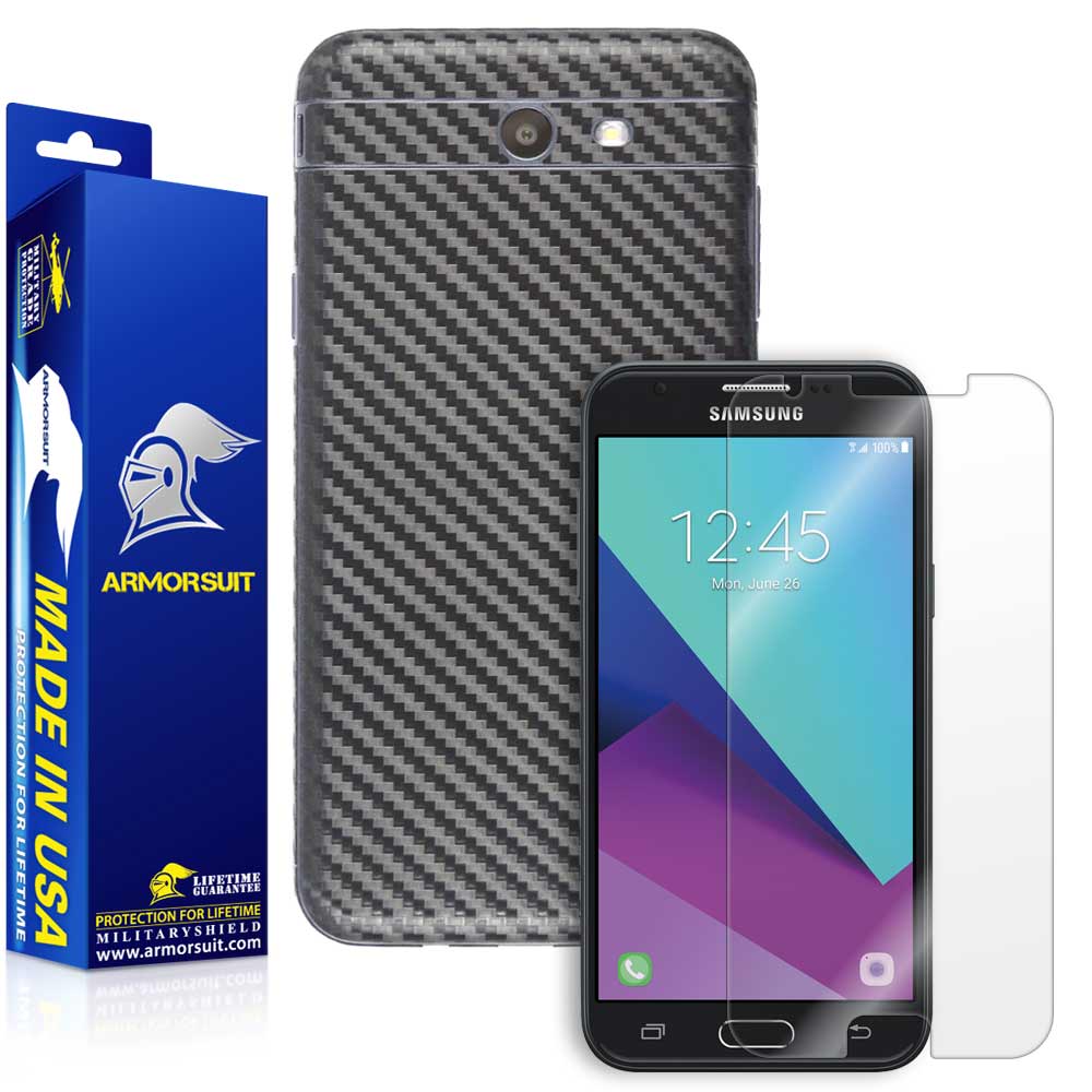 Samsung Galaxy J3 (2017) Screen Protector + Carbon Fiber Skin