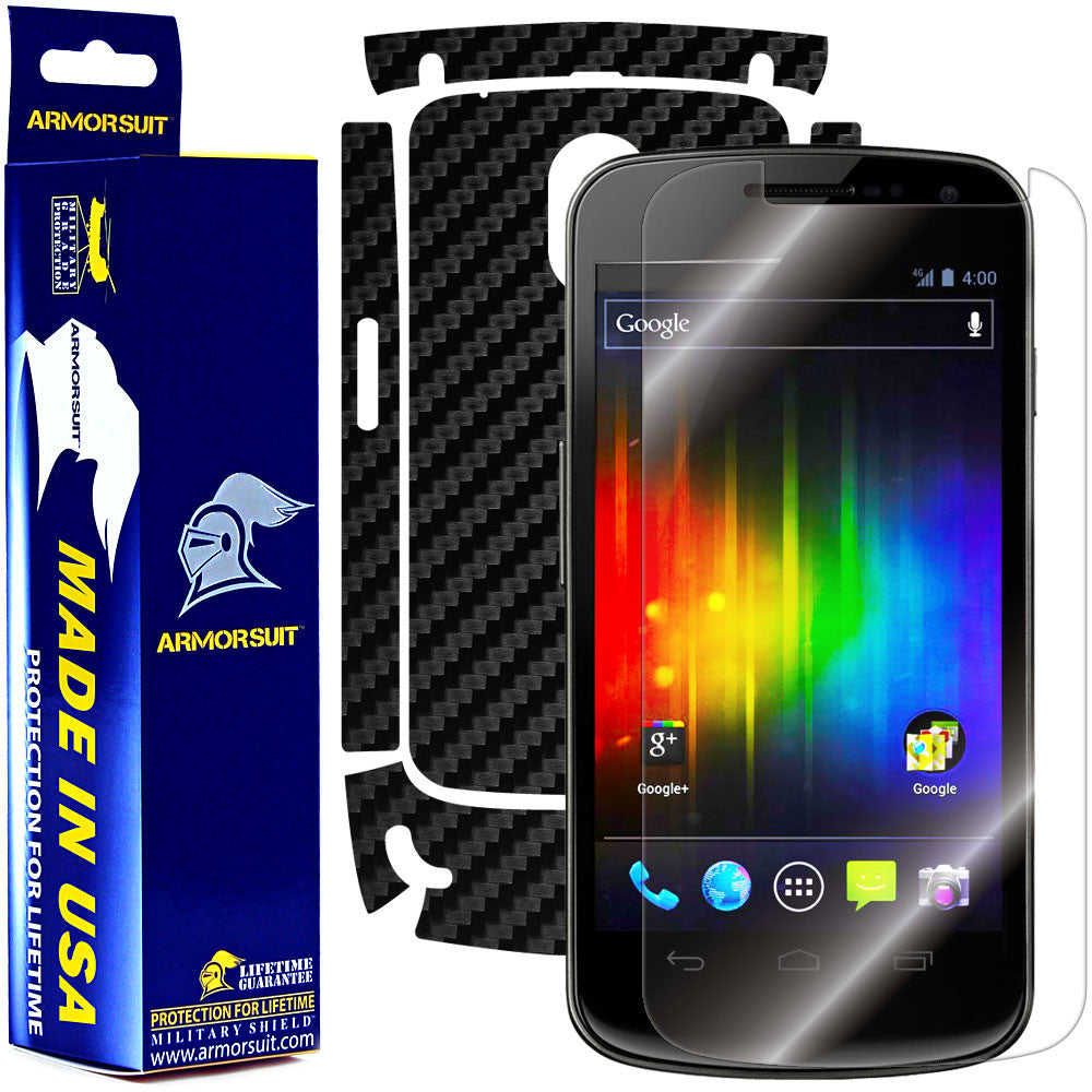 Samsung Galaxy Nexus Screen Protector + Carbon Fiber Skin Protector
