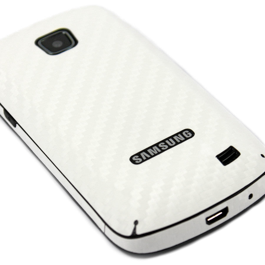 Samsung Galaxy Proclaim Screen Protector + White Carbon Fiber Skin Protector