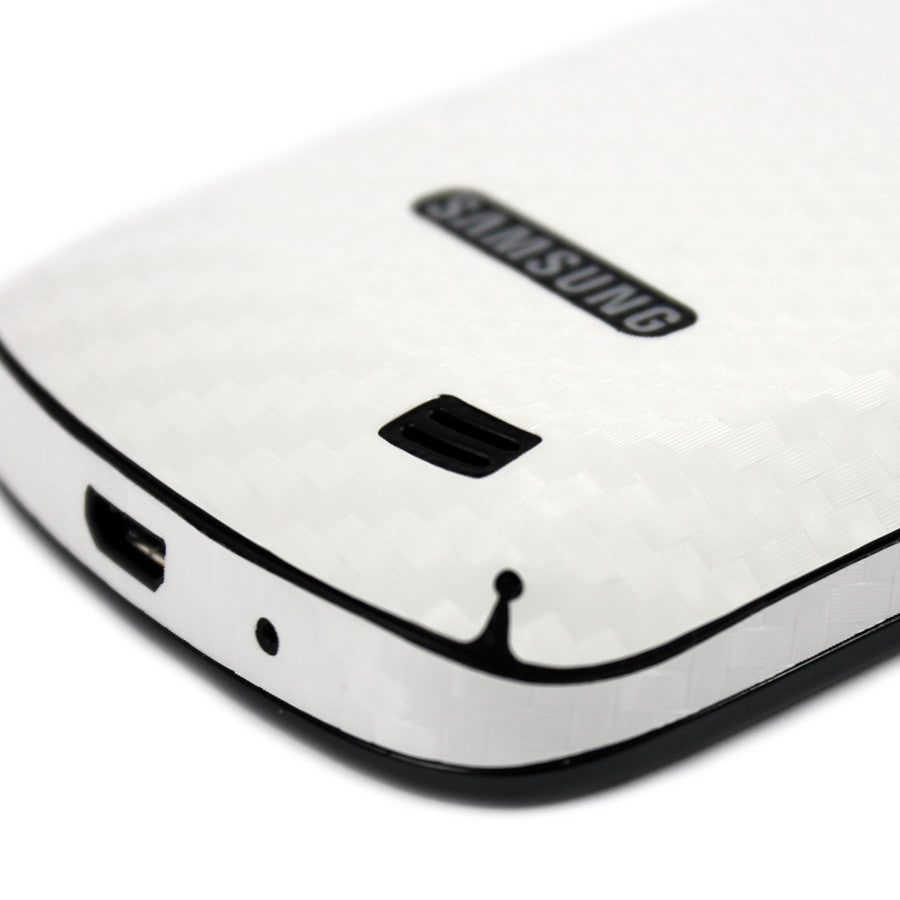 Samsung Galaxy Proclaim Screen Protector + White Carbon Fiber Skin Protector