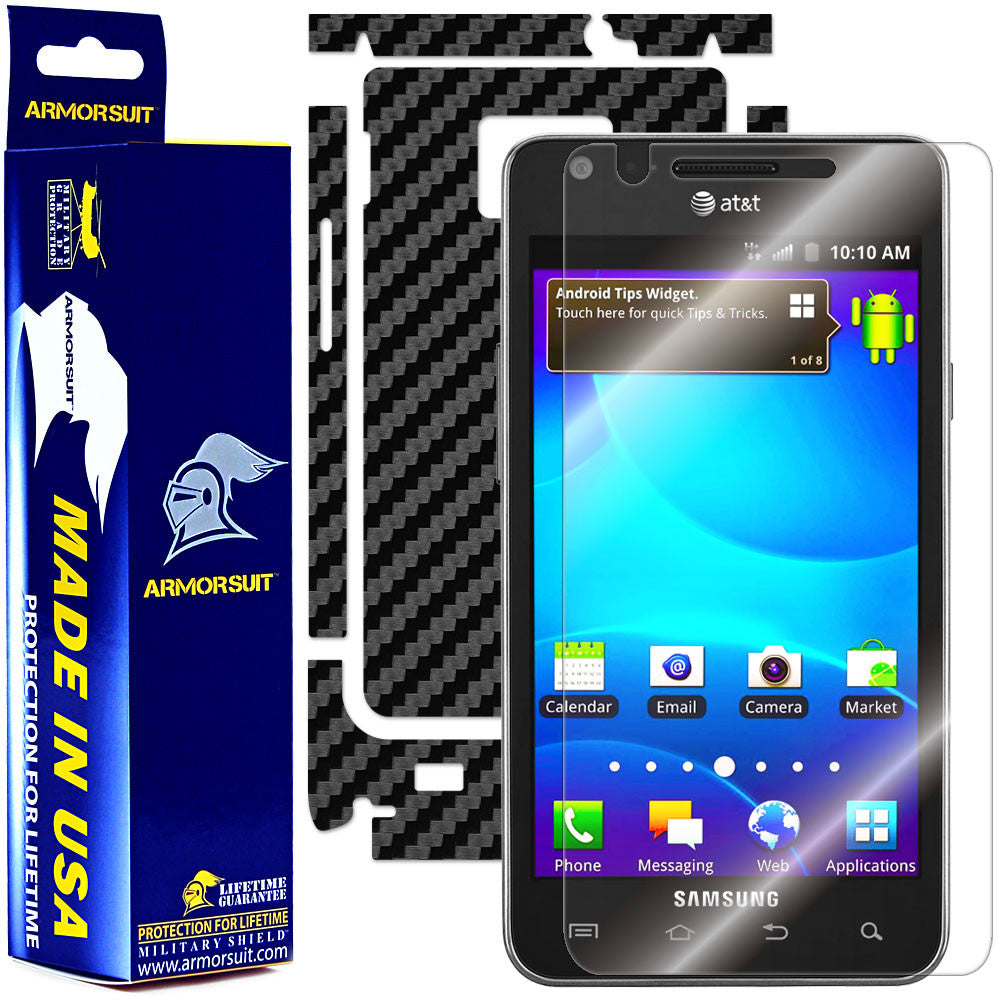 Samsung Galaxy S2 / SII (AT&T U.S. Version) Screen Protector + Carbon Fiber Skin Protector