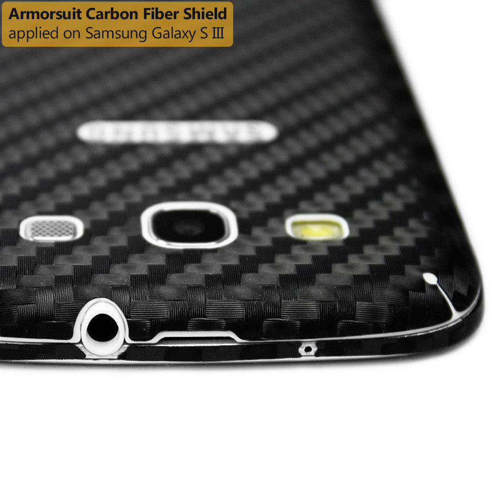 Samsung Galaxy S3 Screen Protector + Carbon Fiber Film Protector