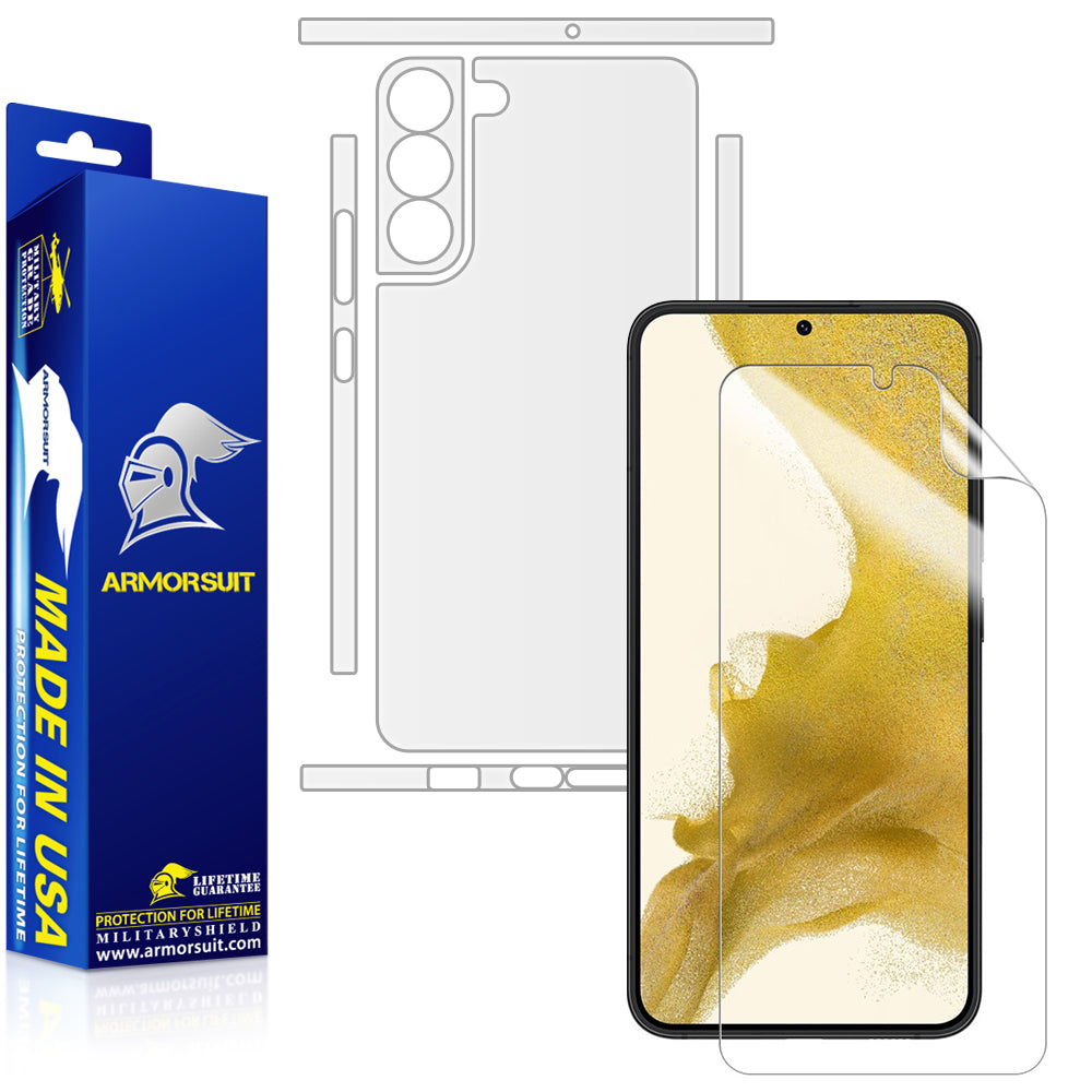 ArmorSuit MilitaryShield Full Body Skin Film + Screen Protector Designed for Samsung Galaxy S22 Plus (2022) - Anti-Bubble HD Clear Film