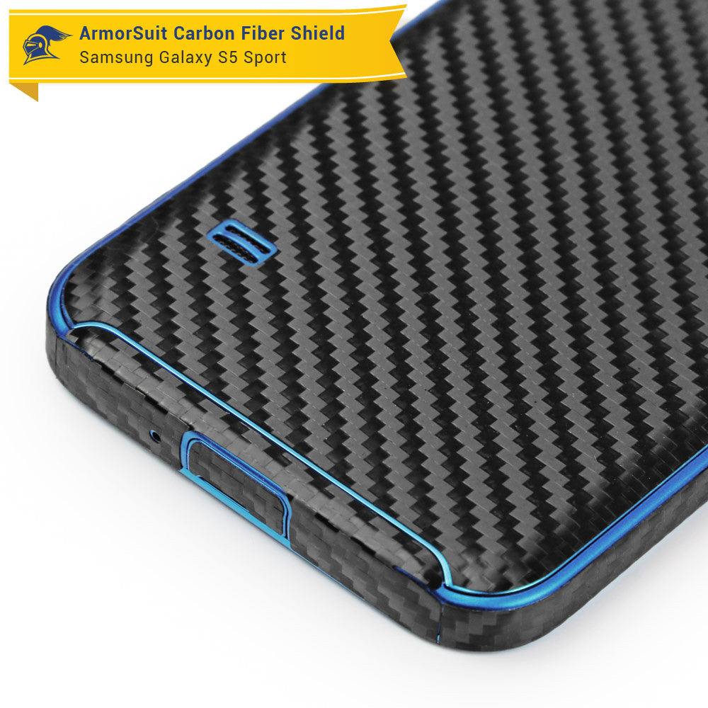 Samsung Galaxy S5 Sport Screen Protector + Carbon Fiber Skin Protector
