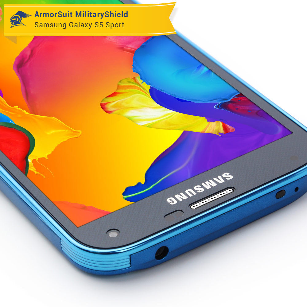 Samsung Galaxy S5 Sport Screen Protector + Carbon Fiber Skin Protector