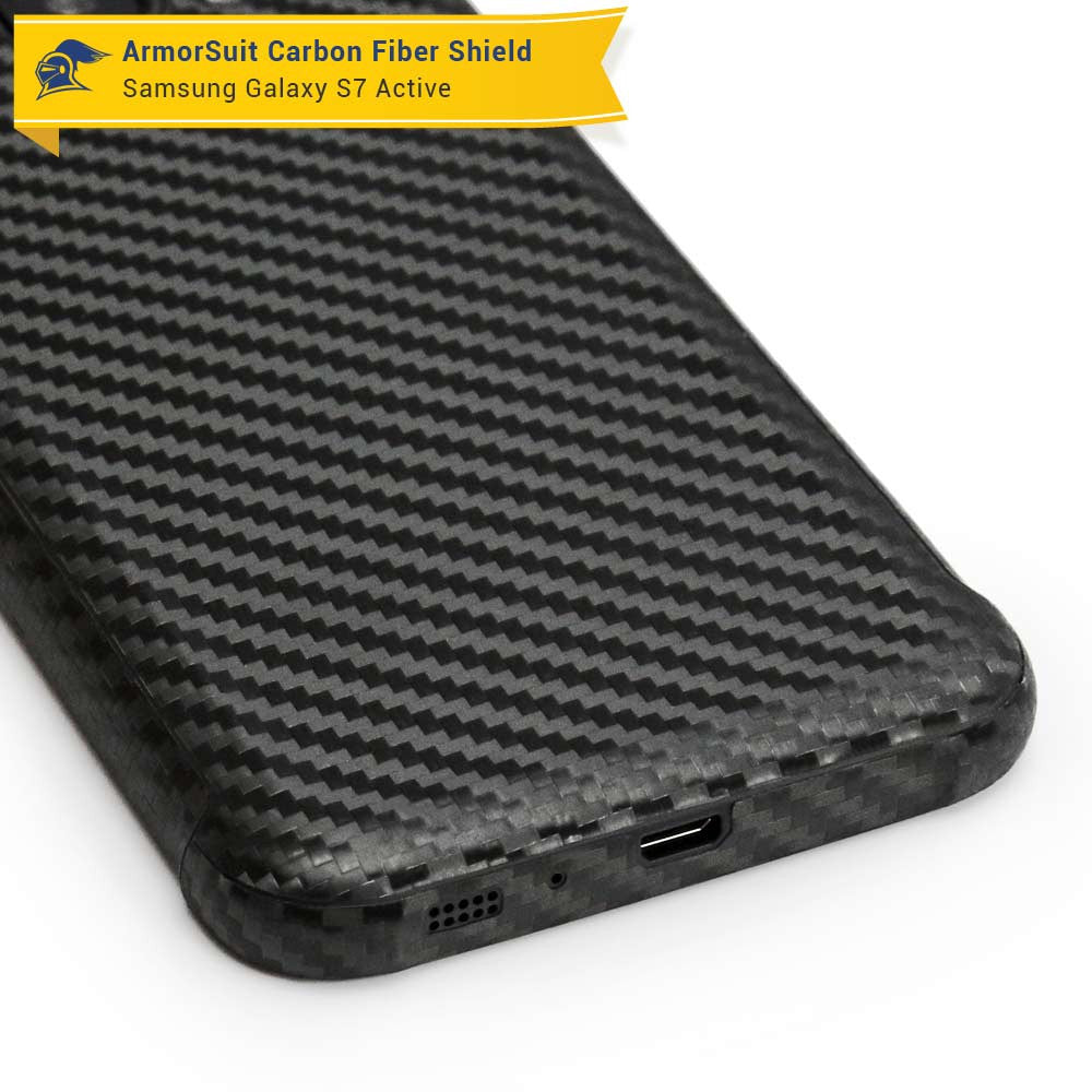 Samsung Galaxy S7 Active Screen Protector + Carbon Fiber Skin