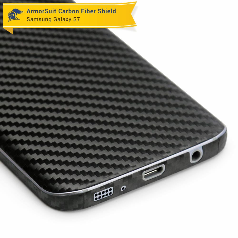 Samsung Galaxy S7 Screen Protector + Carbon Fiber Film Protector