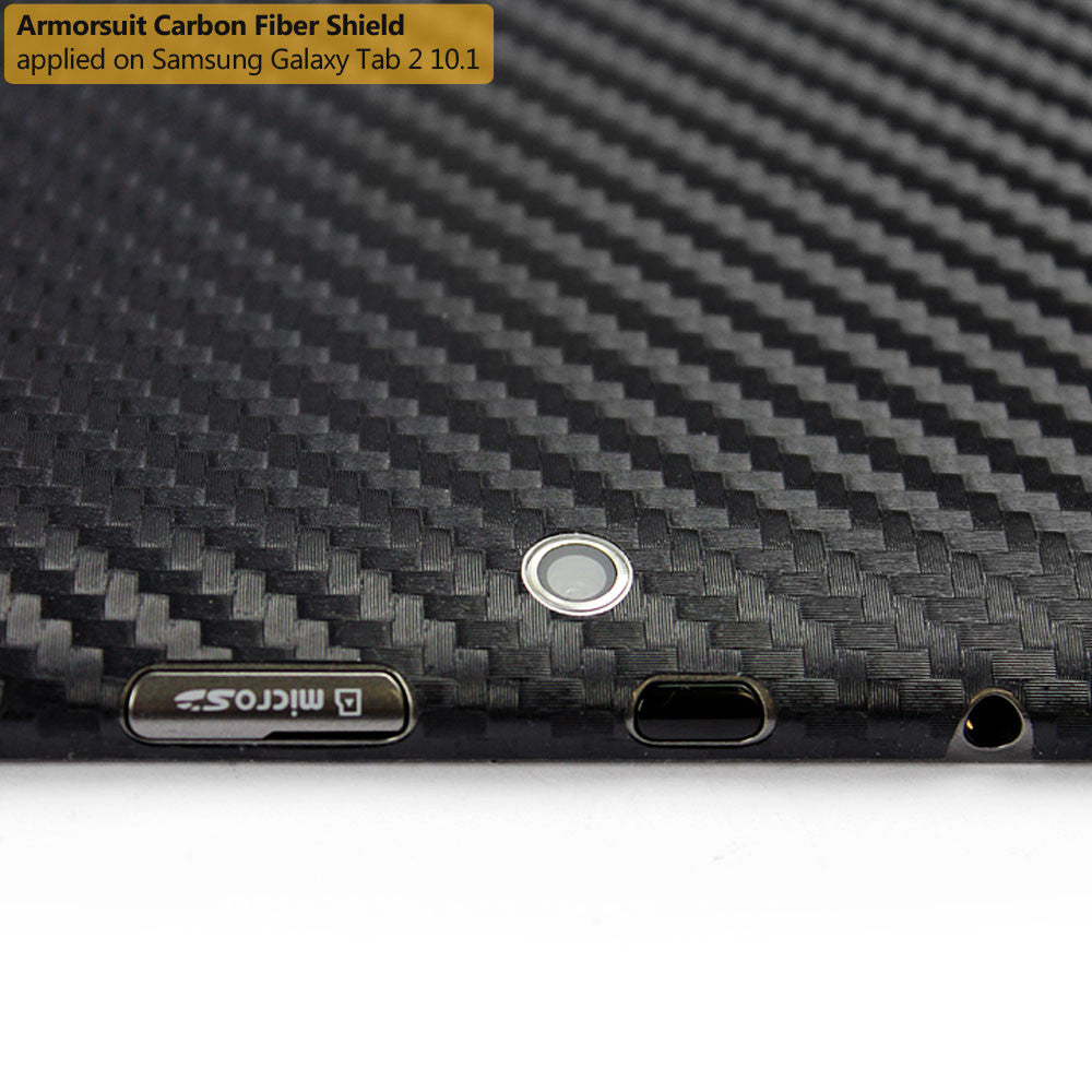 Samsung Galaxy Tab 2 10.1 Screen Protector + Black Carbon Fiber Film Protector