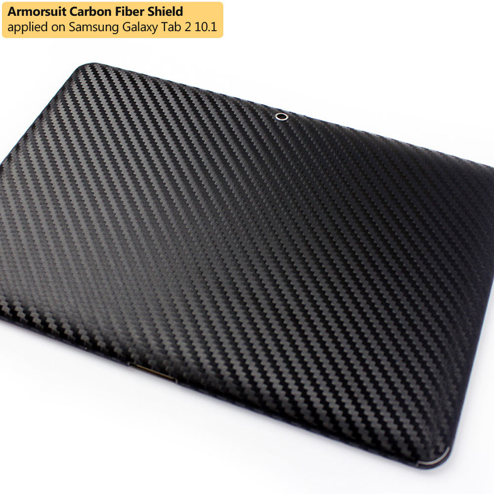 Samsung Galaxy Tab 2 10.1 Screen Protector + Black Carbon Fiber Film Protector