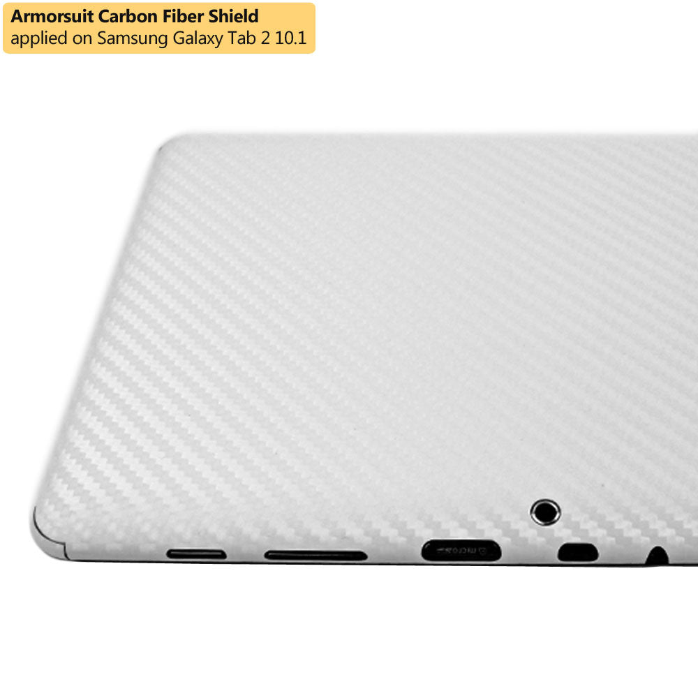 Samsung Galaxy Tab 2 10.1 Screen Protector + White Carbon Fiber Film Protector