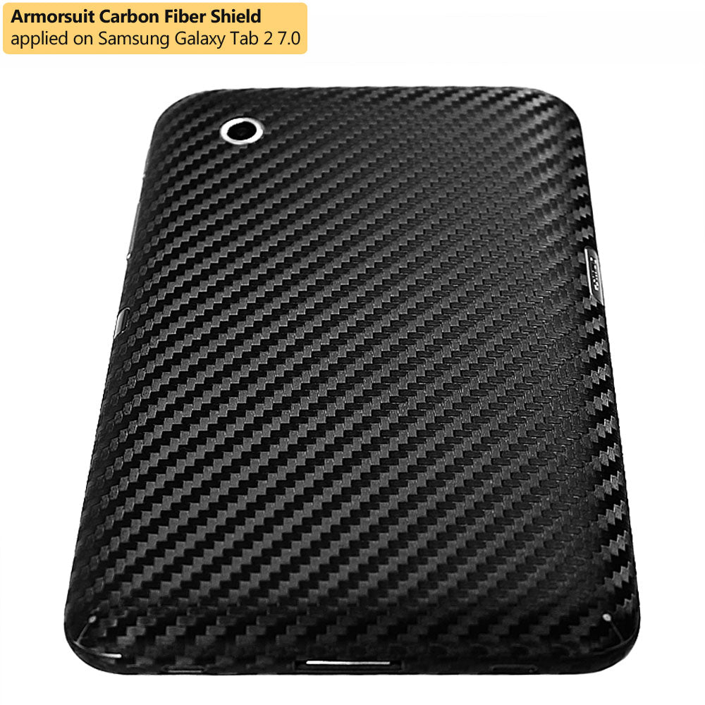 Samsung Galaxy Tab 2 7.0 Protector Shield + Black Carbon Fiber Skin Protector