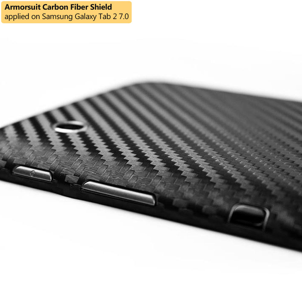 Samsung Galaxy Tab 2 7.0 Protector Shield + Black Carbon Fiber Skin Protector