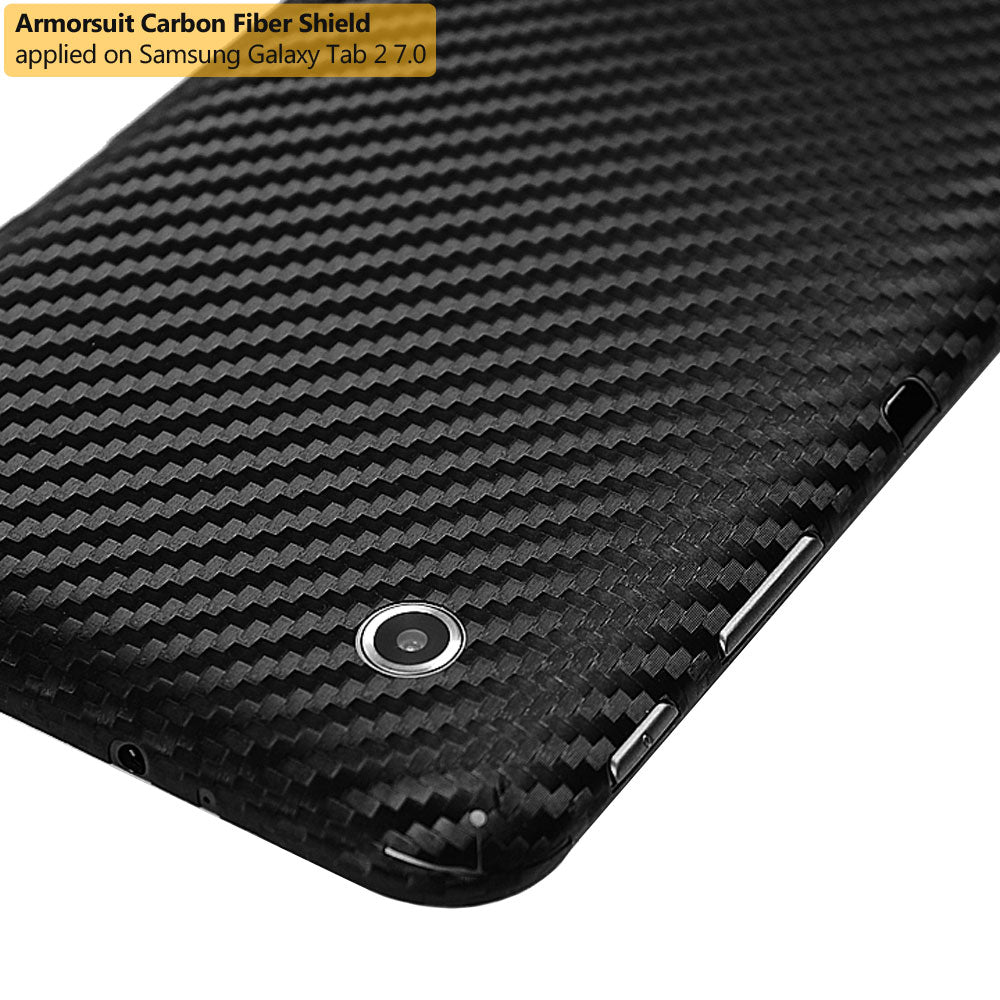 Samsung Galaxy Tab 2 7.0 Protector Shield + Black Carbon Fiber Skin Protector
