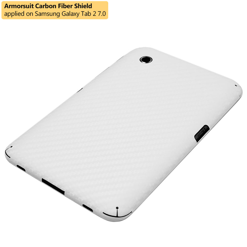 Samsung Galaxy Tab 2 7.0 Screen Protector + White Carbon Fiber Skin Protector