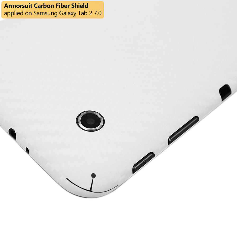 Samsung Galaxy Tab 2 7.0 Screen Protector + White Carbon Fiber Skin Protector