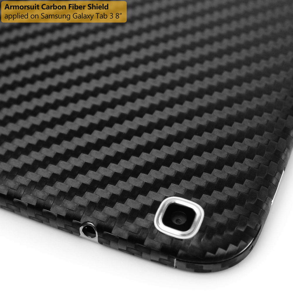 Samsung Galaxy Tab 3 8.0 (Wifi Only) Screen Protector + Black Carbon Fiber Film Protector